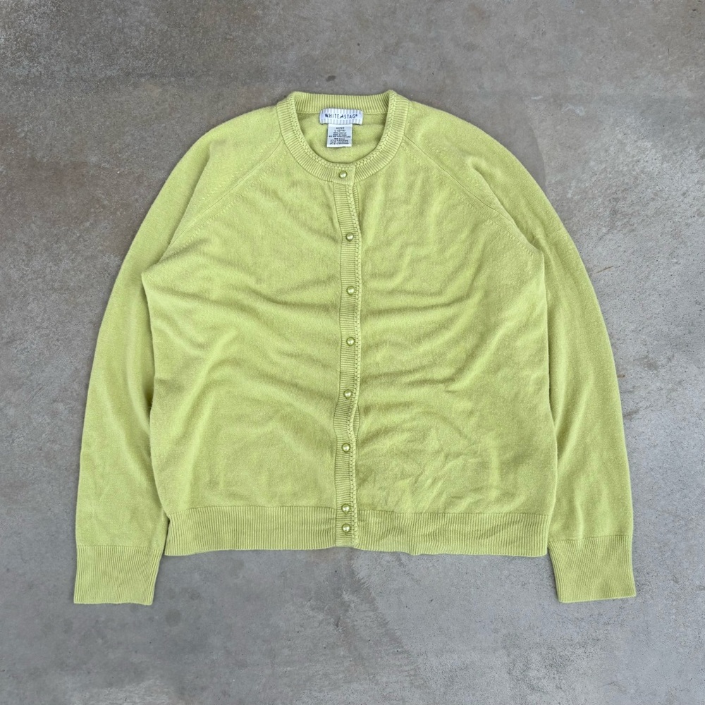 White Stag Lime Green Cardigan Sweater
